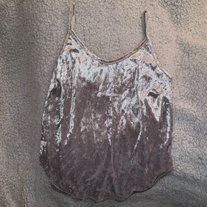 silver velvet tank top